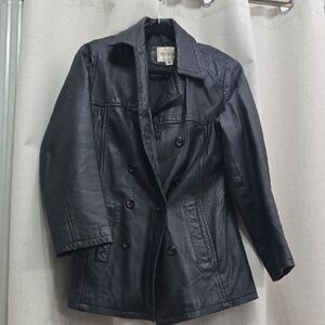 Vintage Charles KLEIN Leather Women's Classic Black Leather Jacket